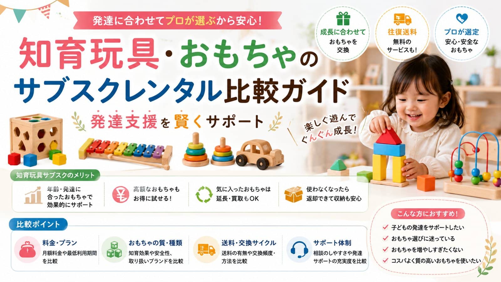 知育玩具・おもちゃのサブスクレンタル比較ガイド|発達支援を賢くサポート